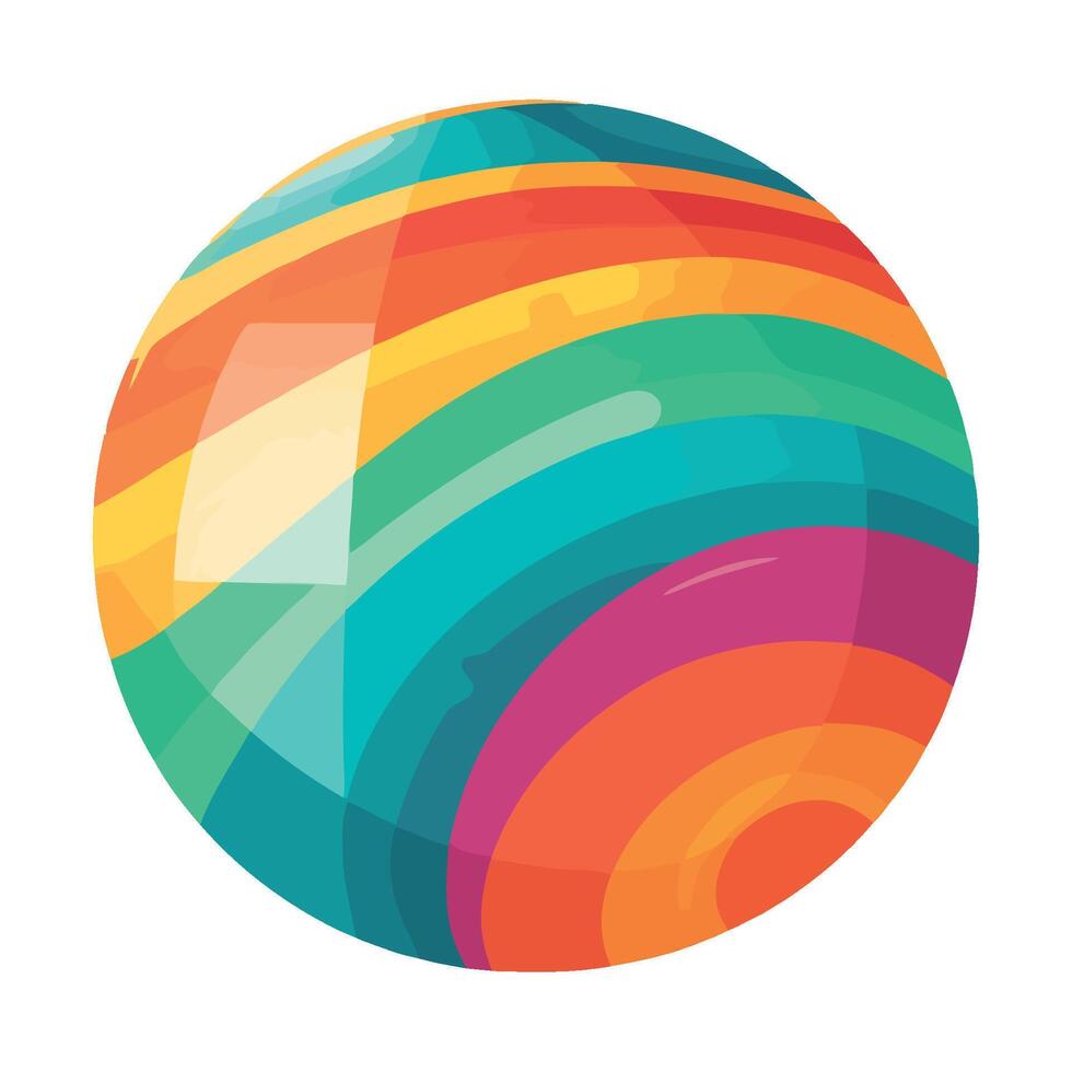 Colorful ball with a rainbow design on it vector