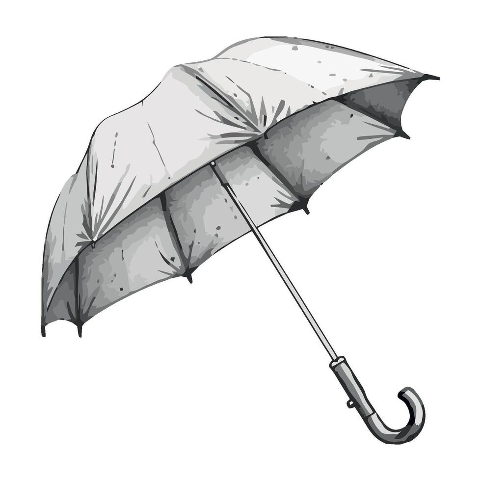 An illustration of an umbrella with a handle vector