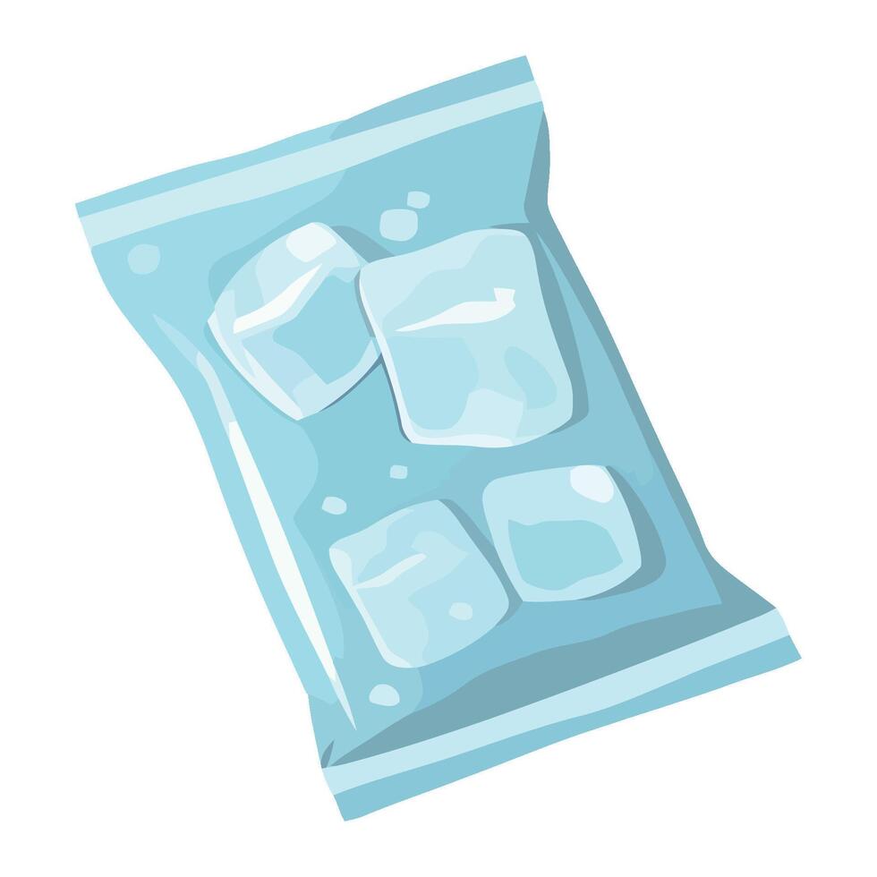 Ice cubes in a bag illustration vector