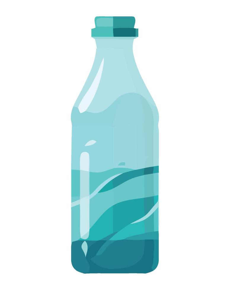 Water bottle with blue liquid illustration vector