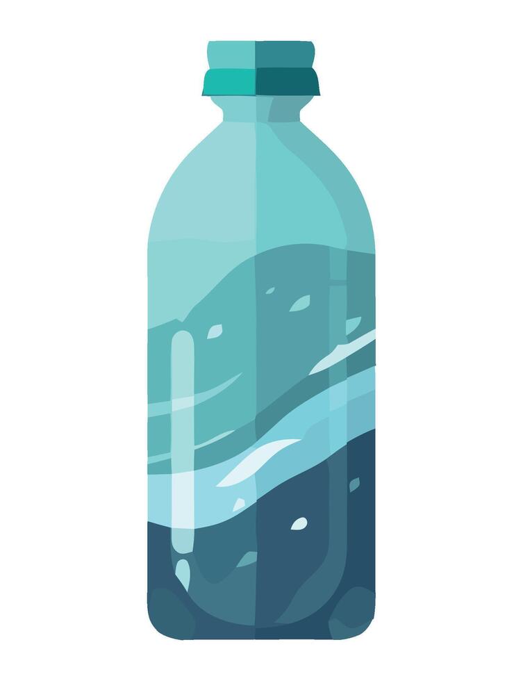 A bottle with water in it on a white background vector