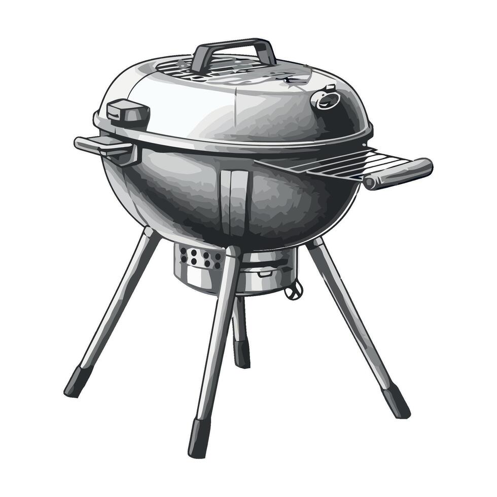 A drawing of a grill on a white background vector