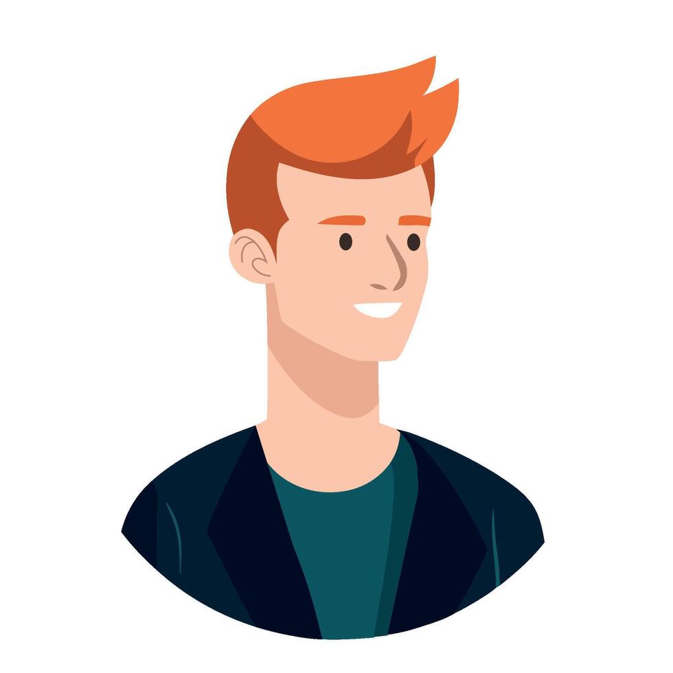 A man with red hair and an orange mohawk vector