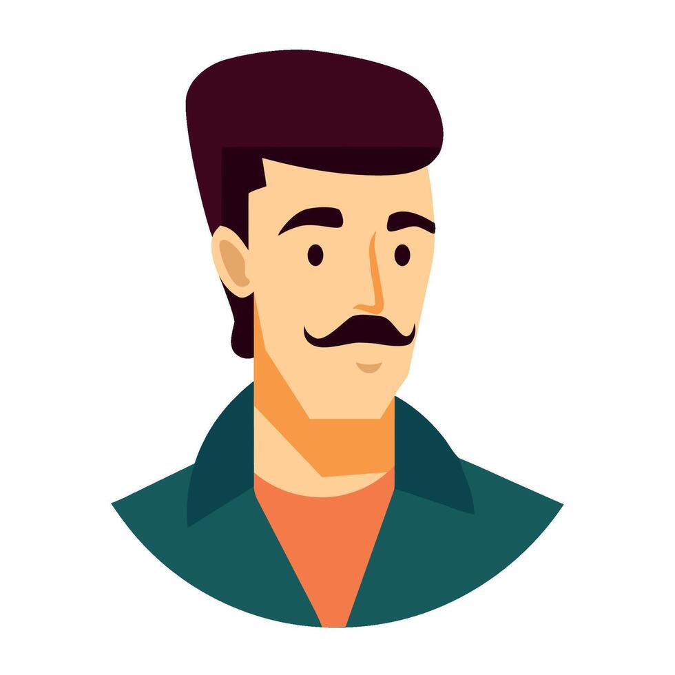A man with a mustache and moustache vector