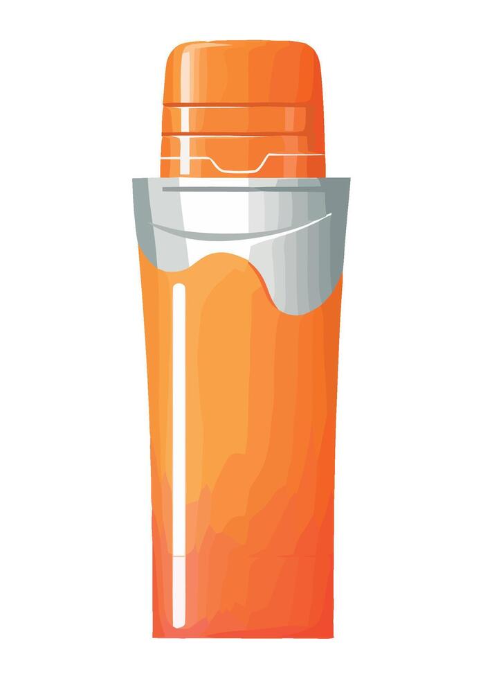 Orange liquid in a plastic bottle vector