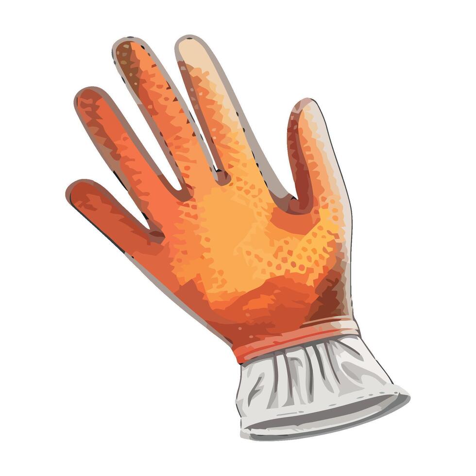 Glove with orange rubber glove on white background vector