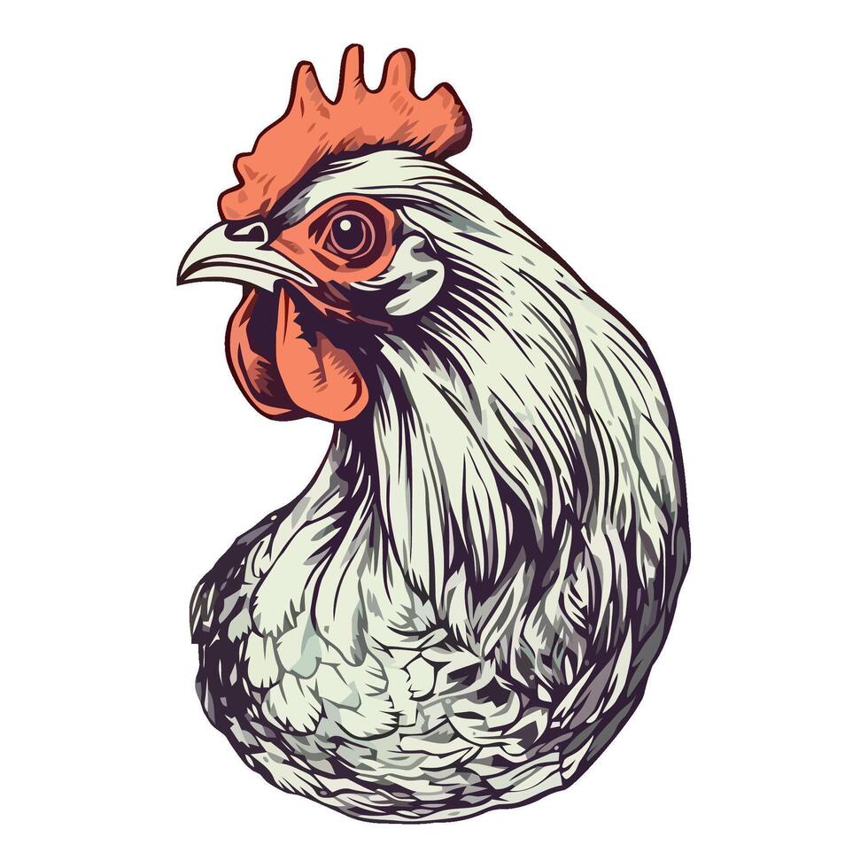 illustration of a rooster head vector
