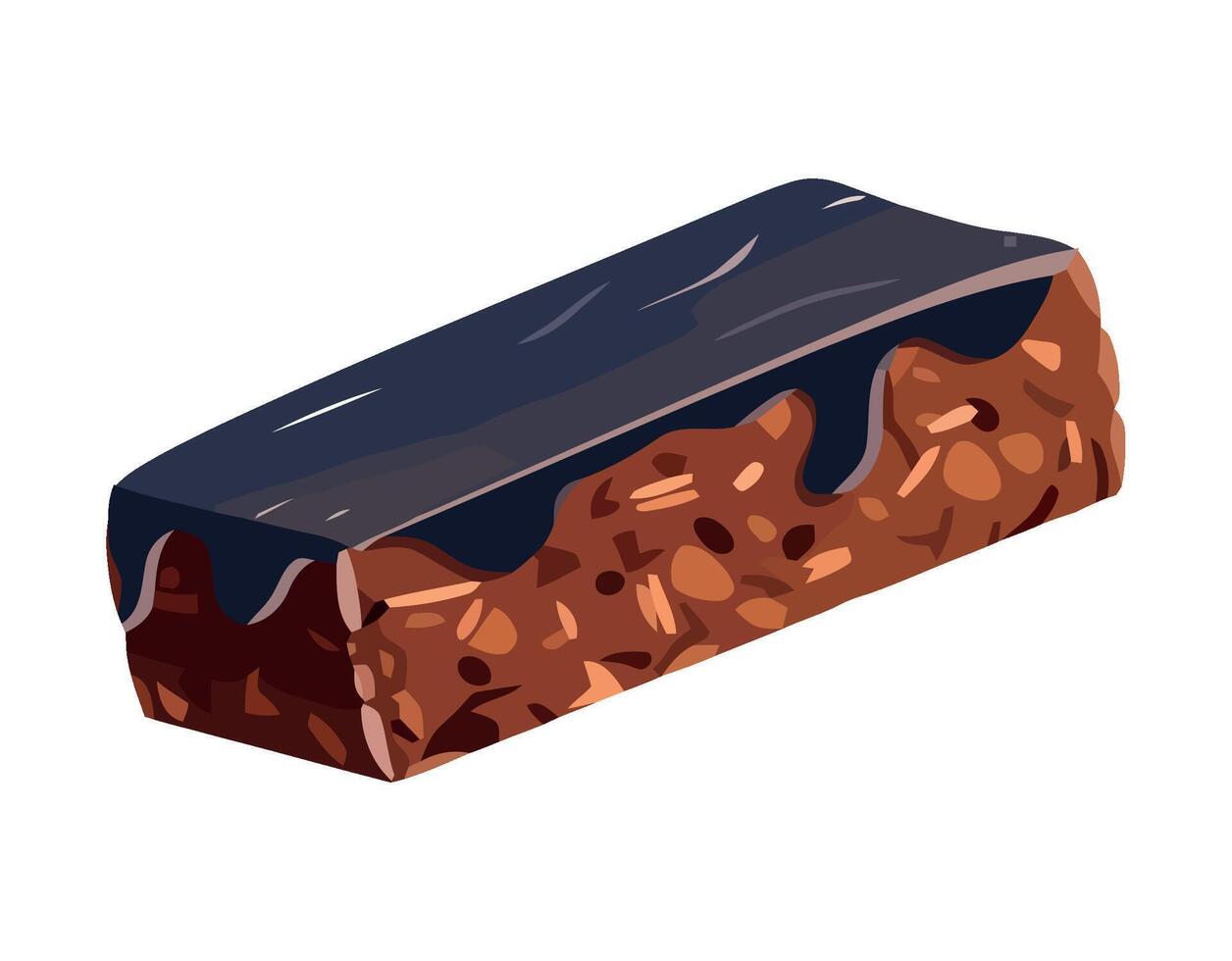 A chocolate bar with a dark chocolate coating vector