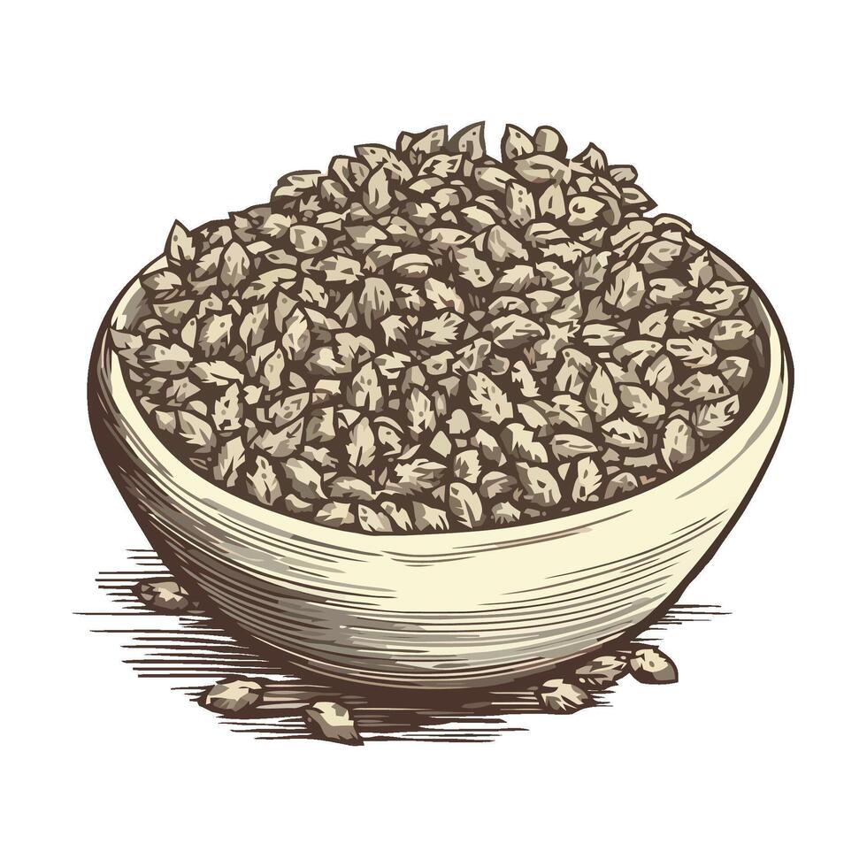 Grain in a bowl illustration vector