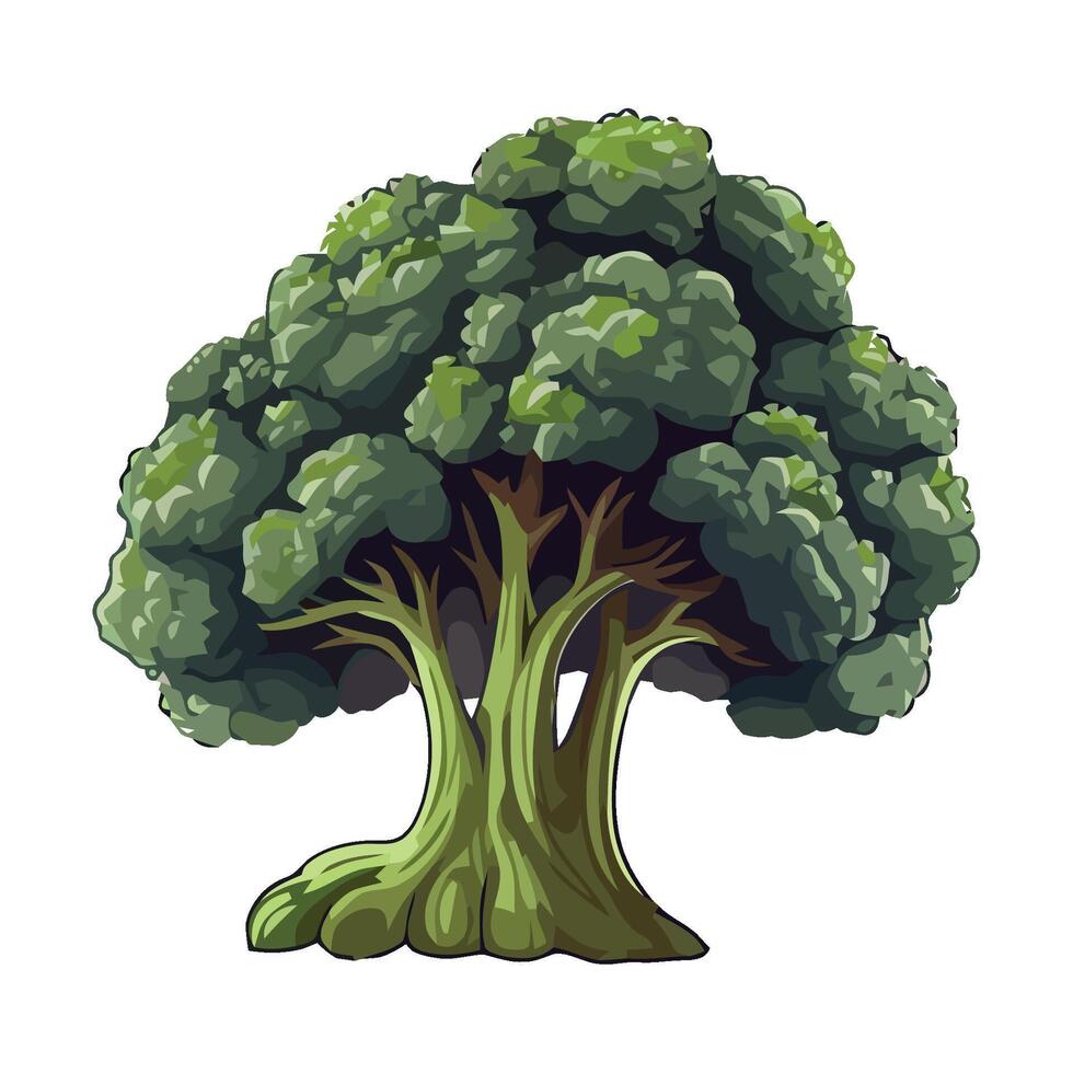 illustration of a broccoli tree isolated on white background vector