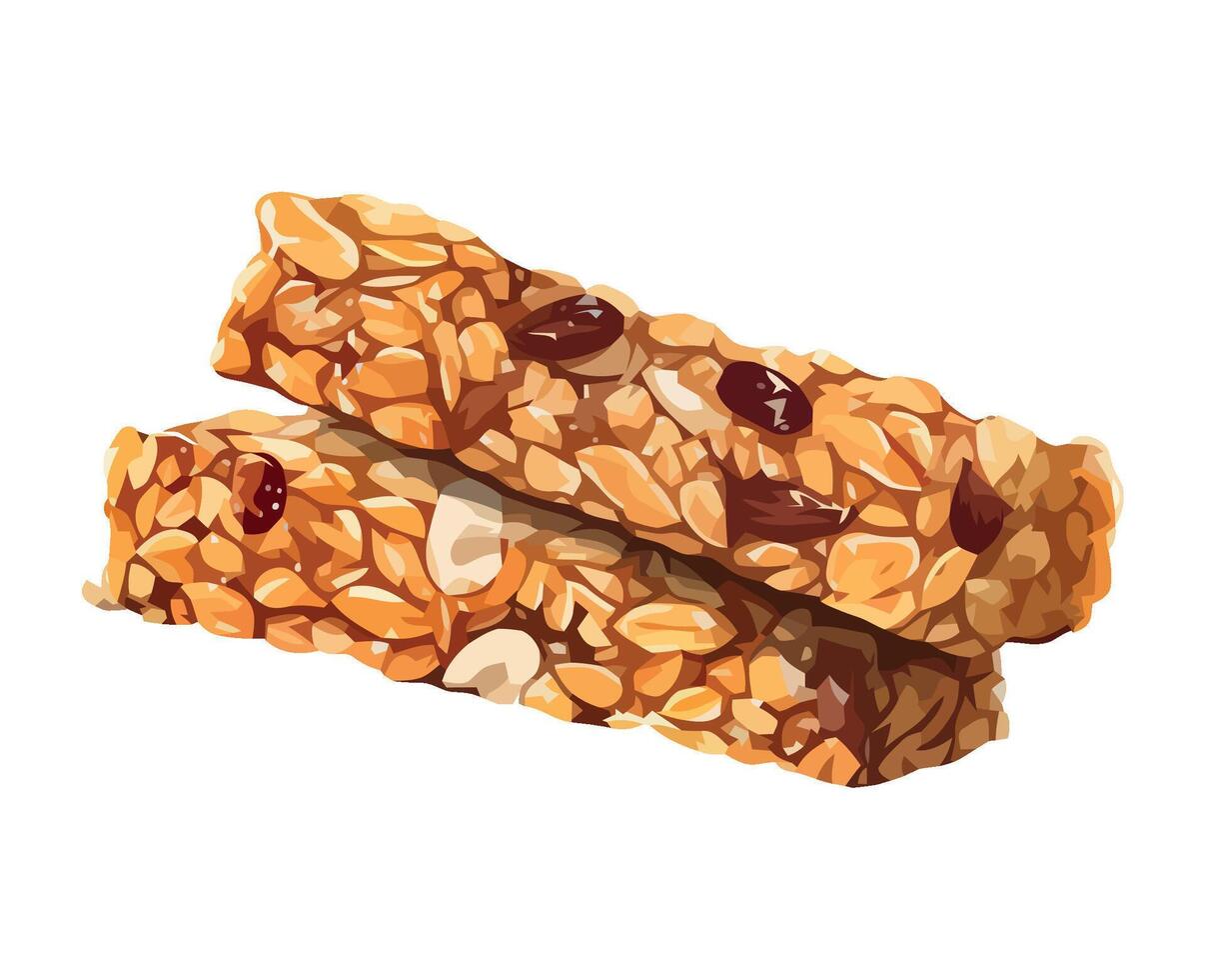 Granola bars on a white background vector