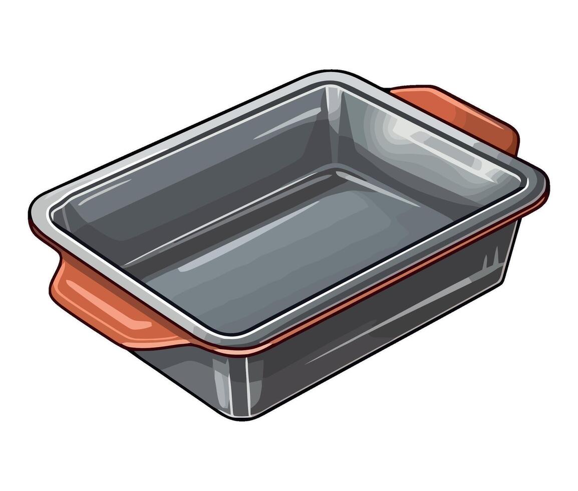 An illustration of a rectangular baking dish vector