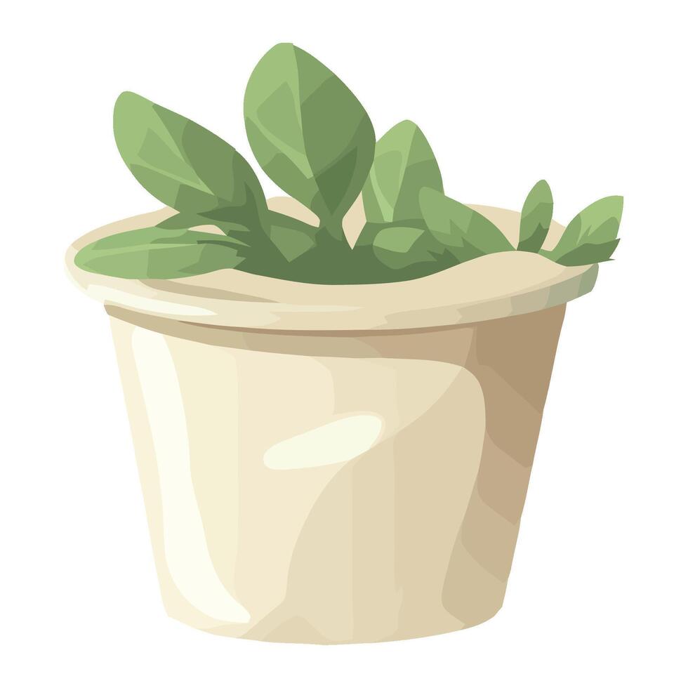 A plant in a pot on a white background vector