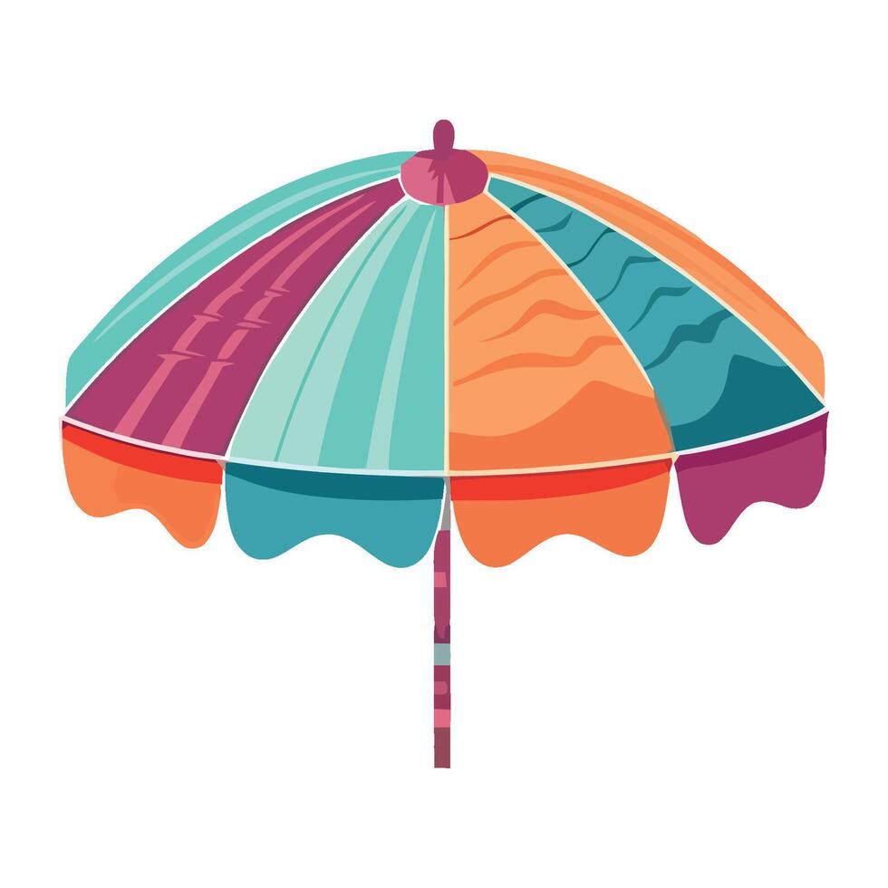 An umbrella with colorful stripes on it vector