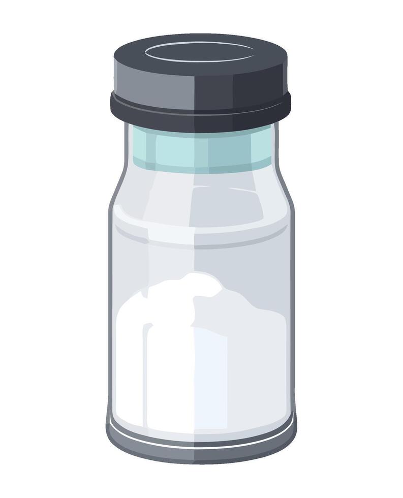 Salt in glass jar illustration isolated on white background vector