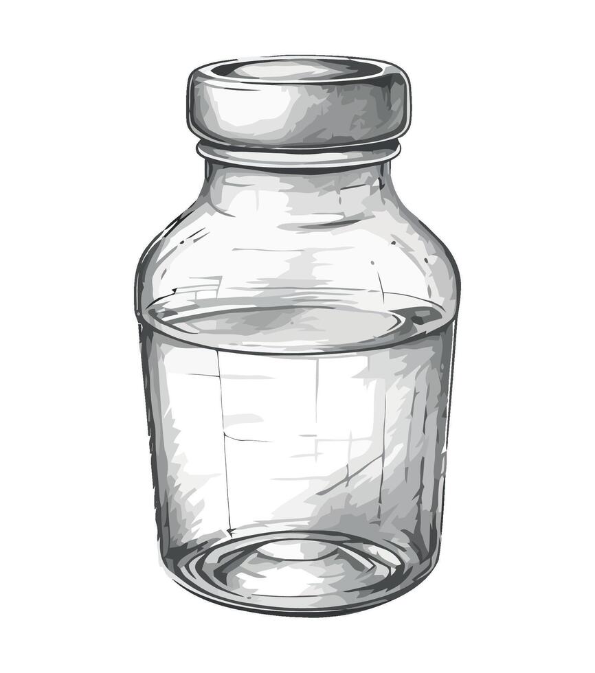 A glass jar with a lid on a white background vector