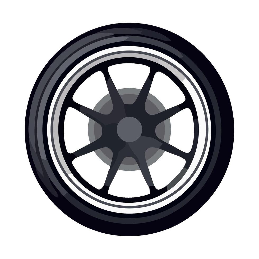 A black and white wheel on a white background vector