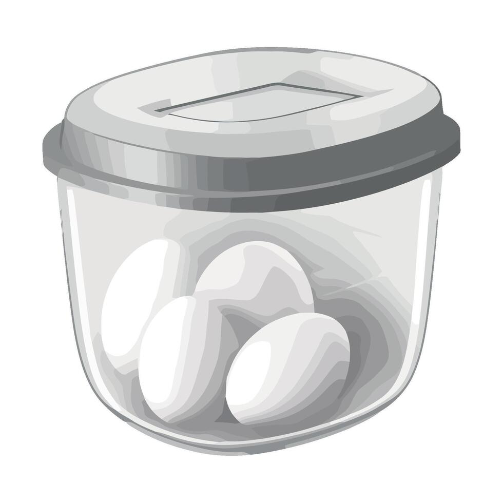 A container with eggs in it on a white background vector