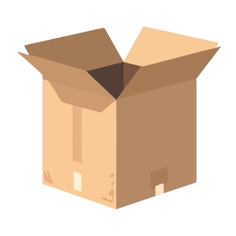 An open cardboard box on a white background vector