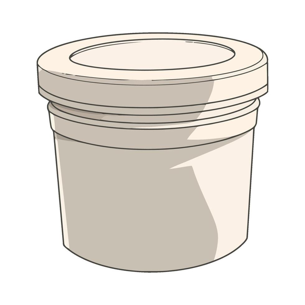 A white container with a lid on it vector