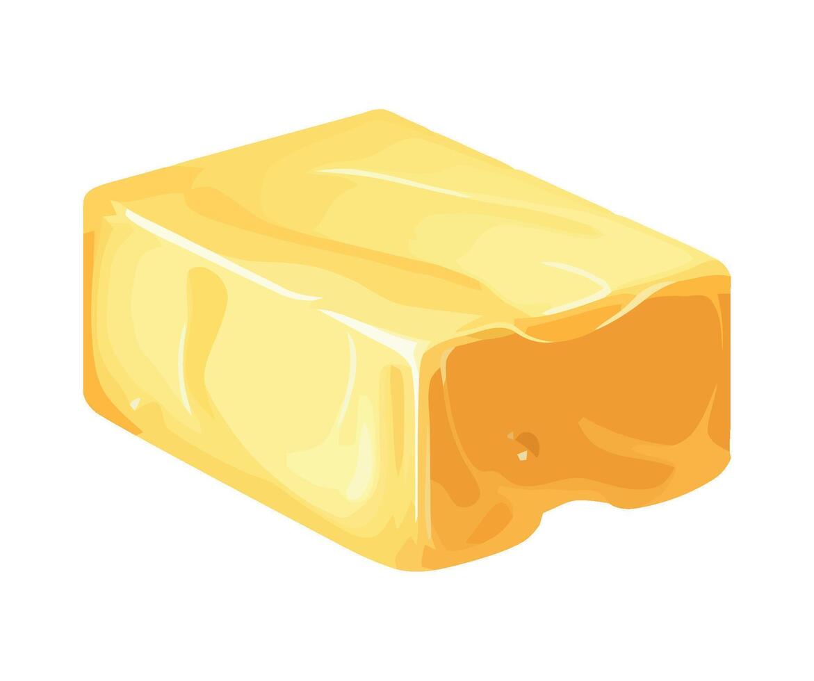 A block of cheese on a white background vector