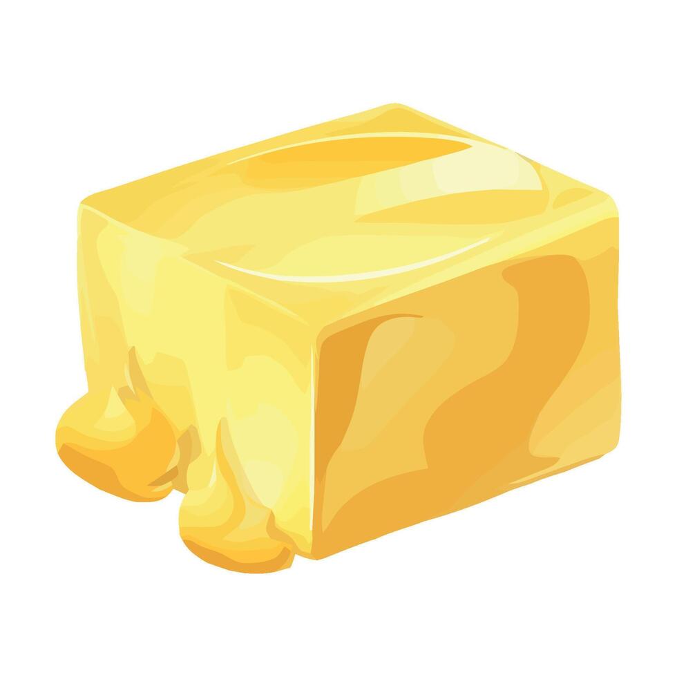 A piece of butter on a white background vector