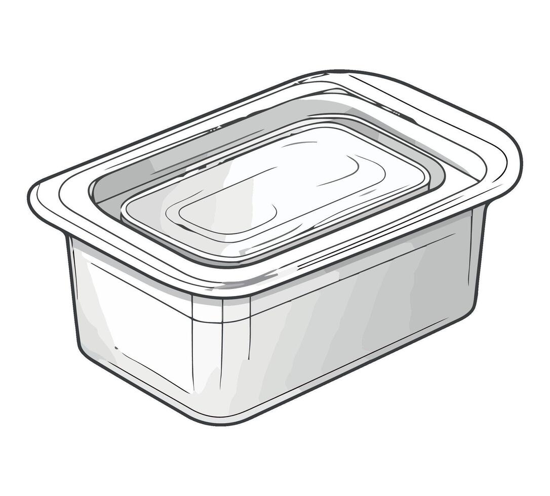 A plastic container with a lid on a white background vector