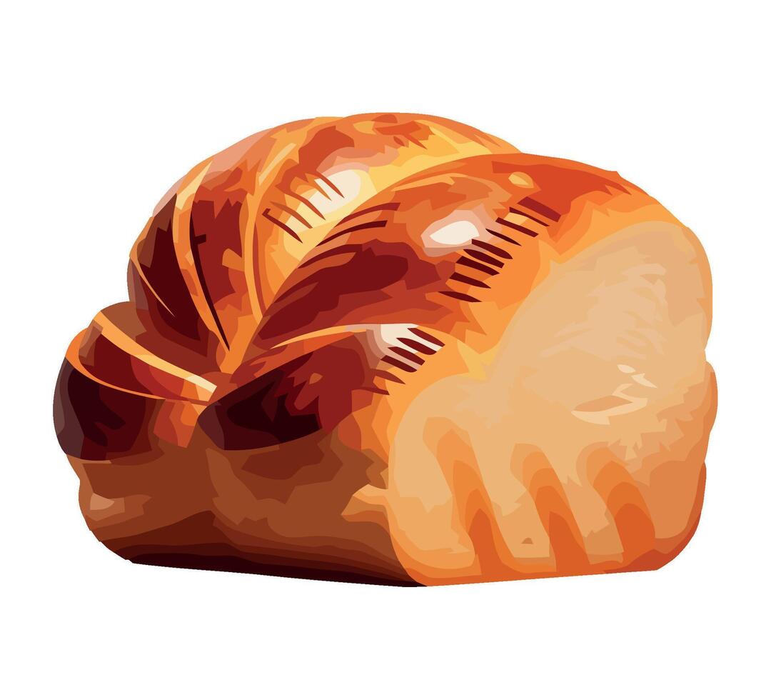 A loaf of bread is shown on a white background vector
