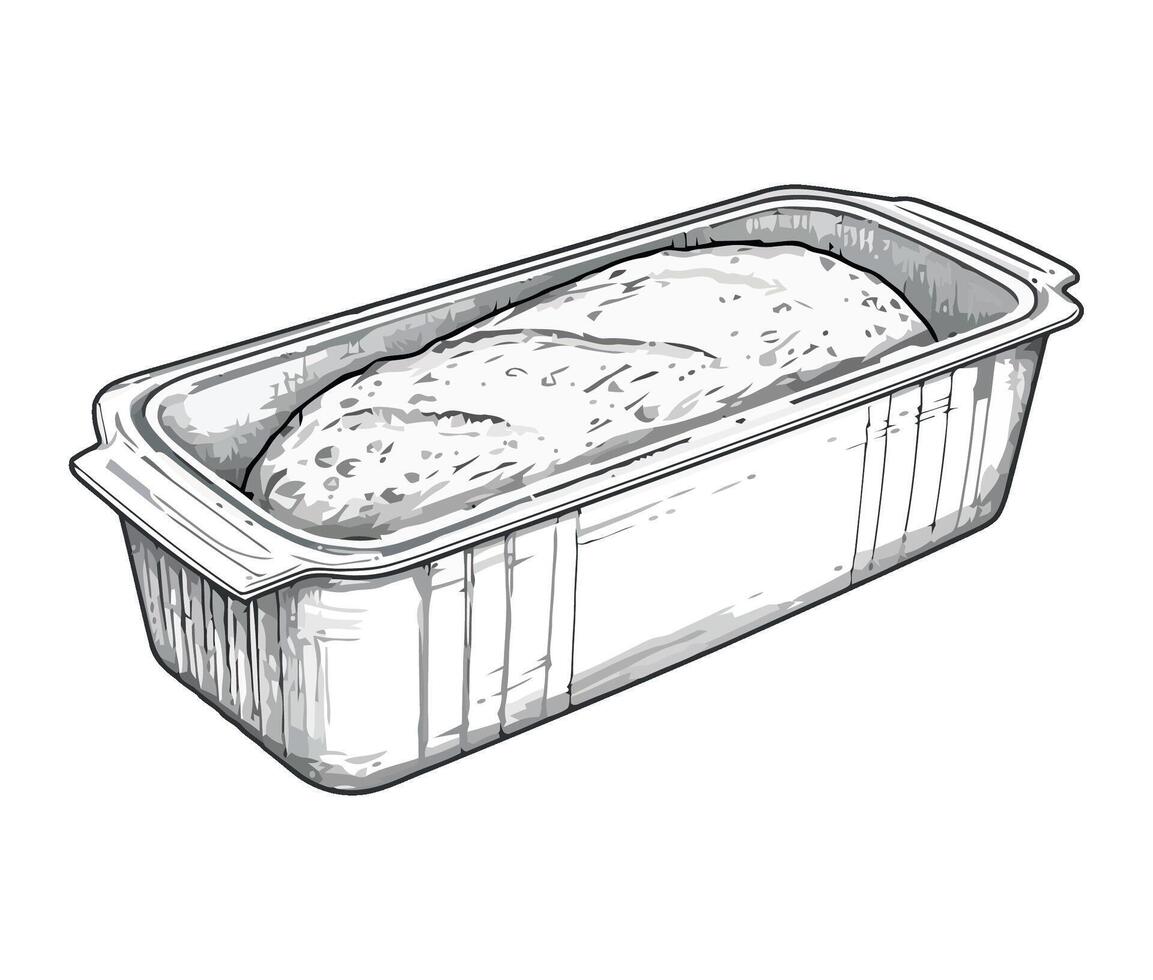 Bread loaf in a plastic container illustration vector