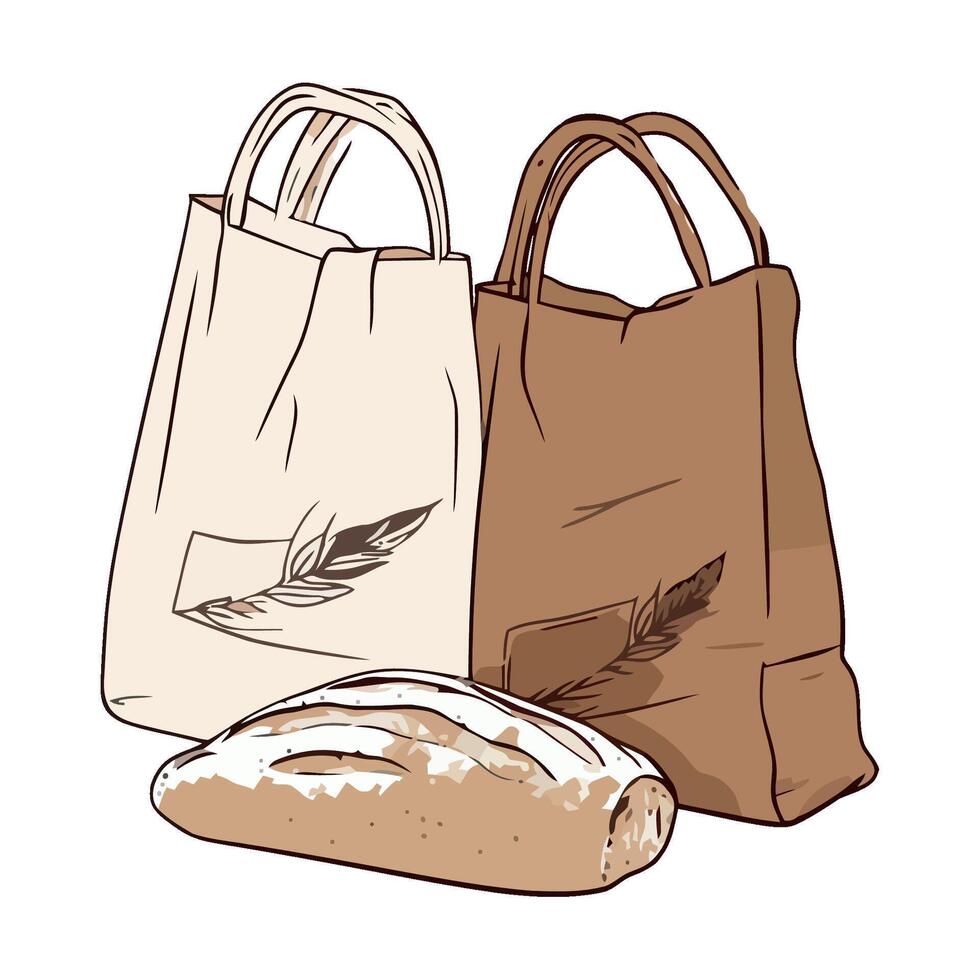 A bag of bread and a bag of bread vector