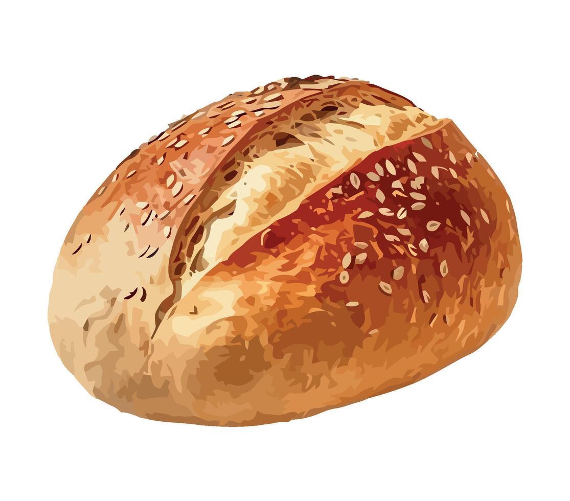 A bread loaf is shown on a white background vector