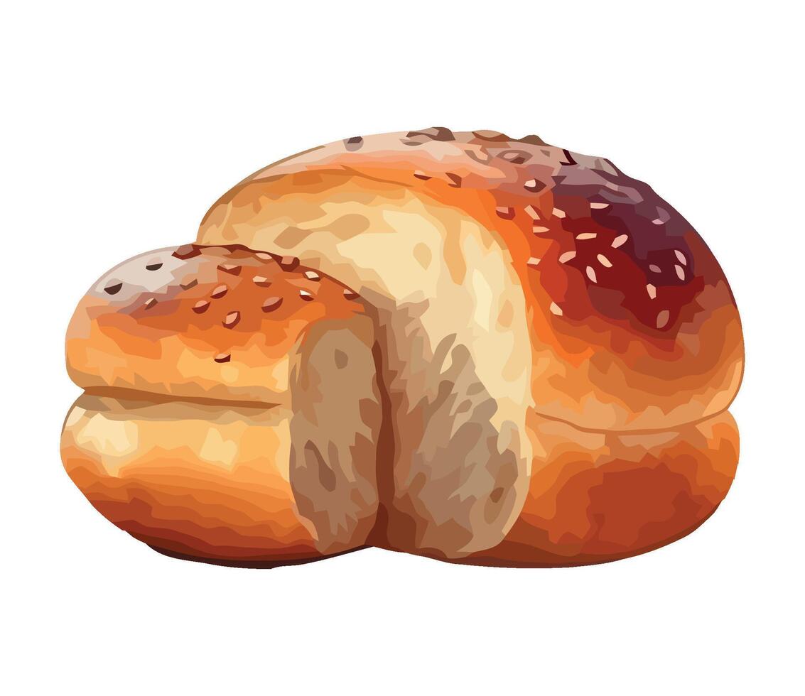A loaf of bread with seeds on it vector