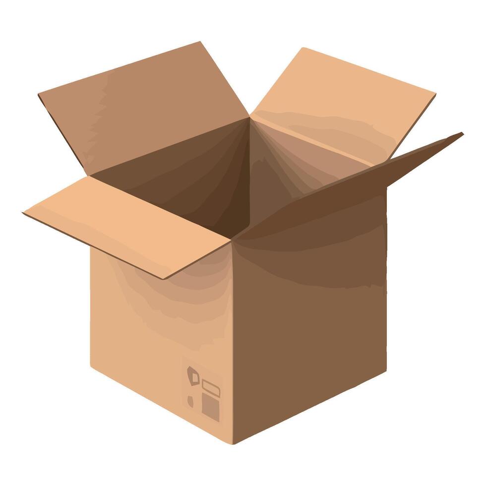 An open cardboard box on a white background vector