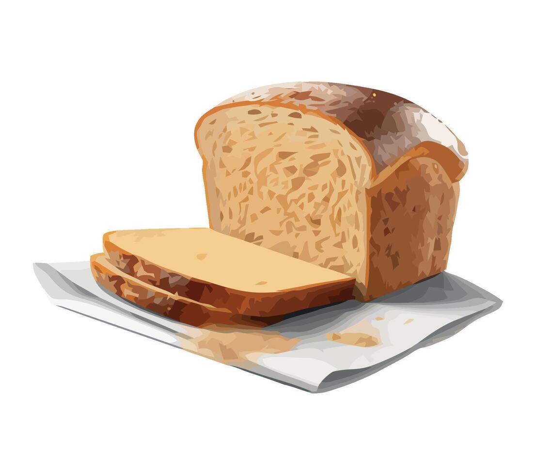 A loaf of bread is cut into pieces on a paper plate vector