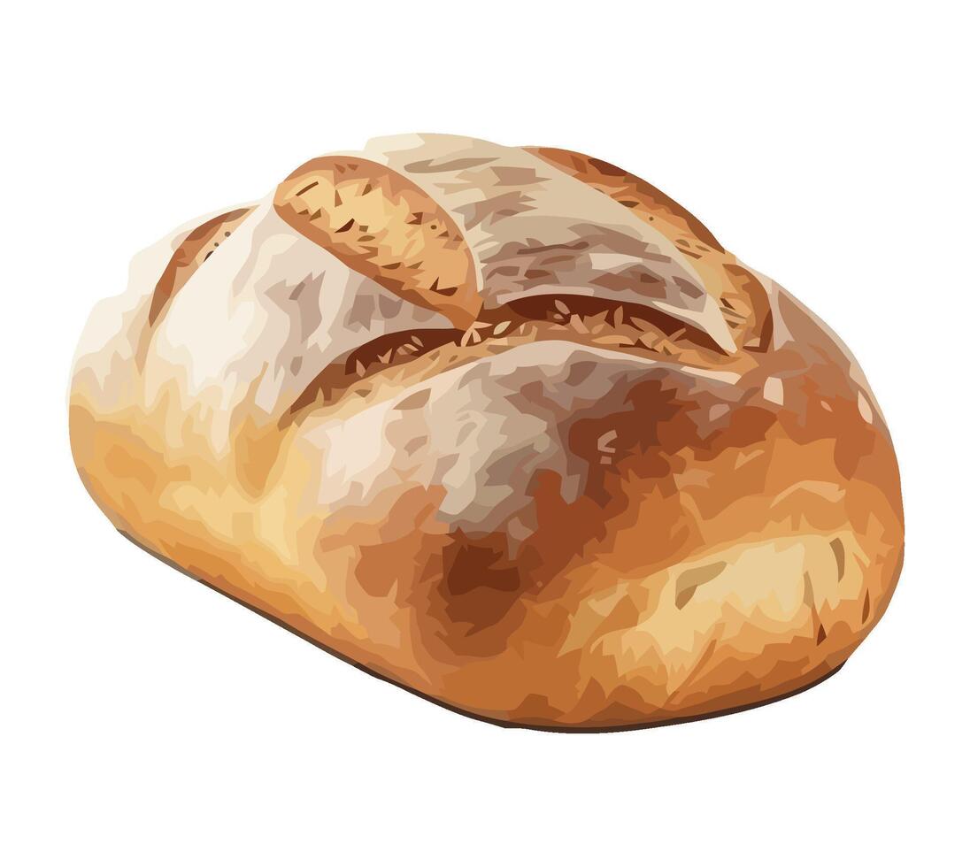 Bread loaf on white background illustration vector