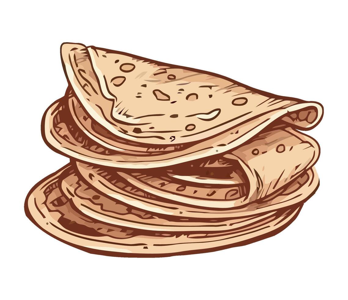 A stack of pancakes on a white background vector