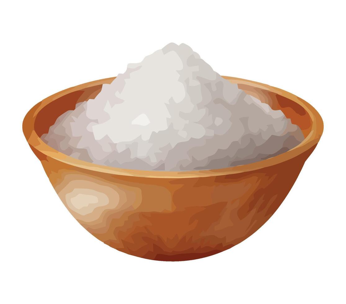 Salt in a bowl illustration vector