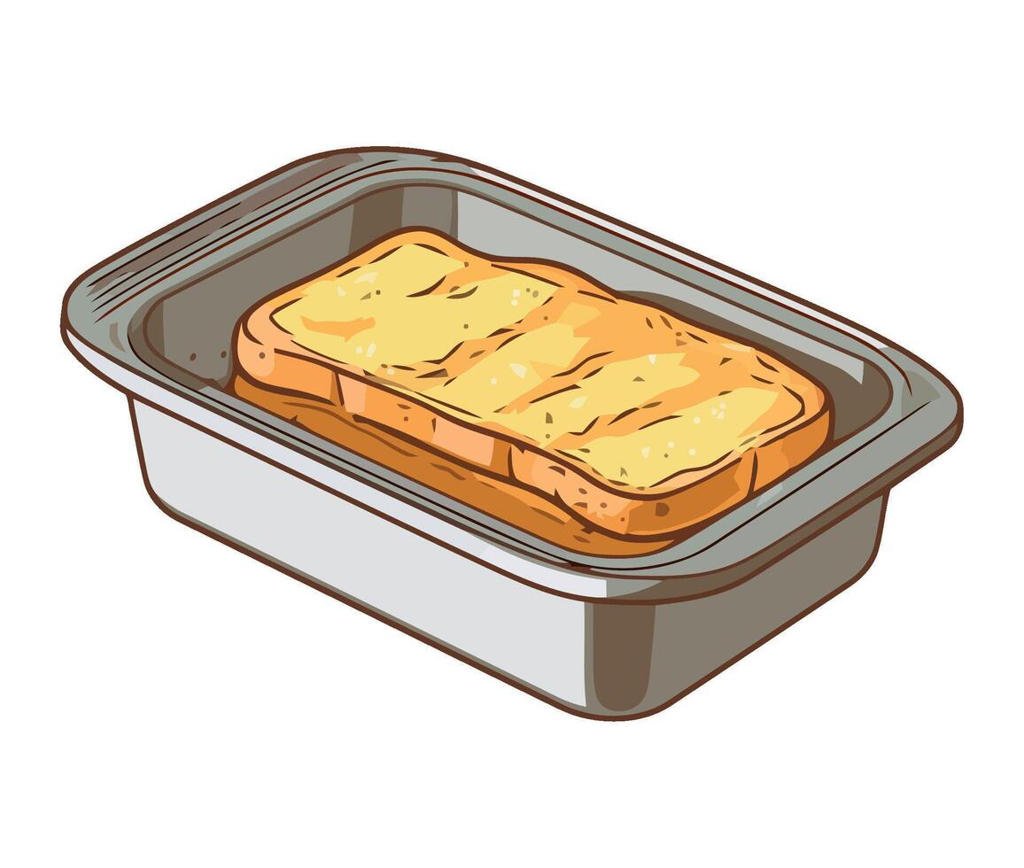 Toast in a container on a white background vector