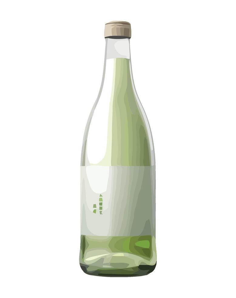 A bottle of green liquid with a wooden lid vector