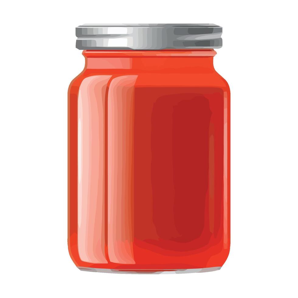 A jar of tomato sauce on a white background vector