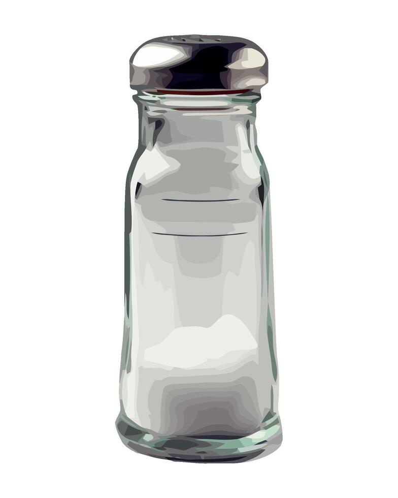 A salt shaker is shown in a white background vector
