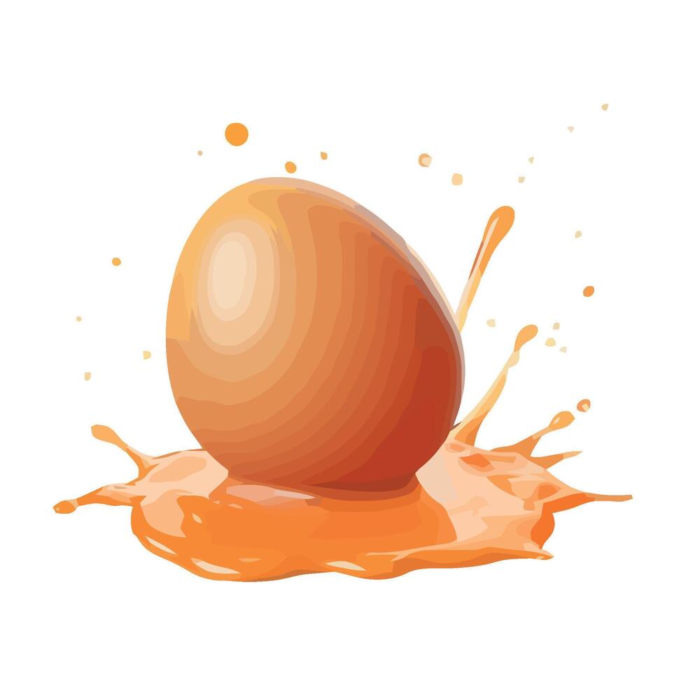 An egg is splashed with orange paint vector