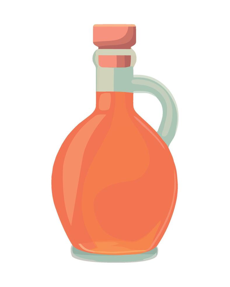 A bottle of orange syrup on a white background vector