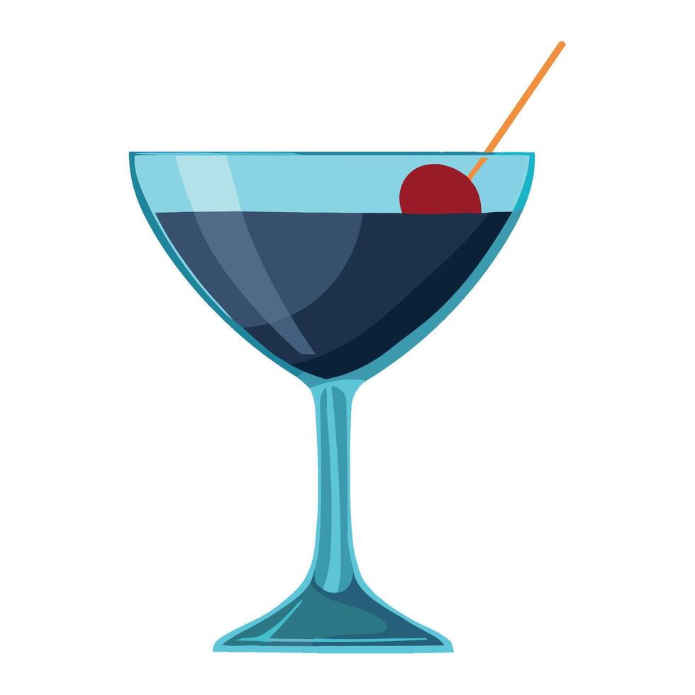 A martini glass with a cherry on top vector