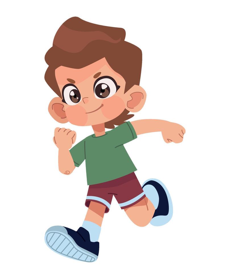 Cartoon boy running illustration vector