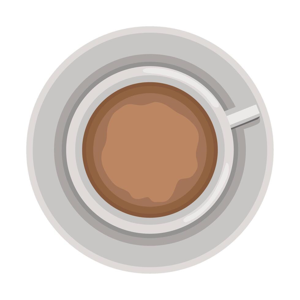 A cup of coffee on a white plate vector