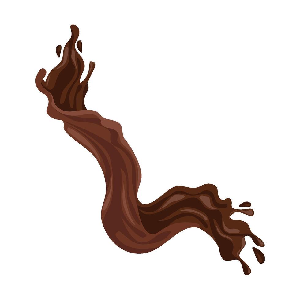 Chocolate liquid flowing out of a cup, illustration vector