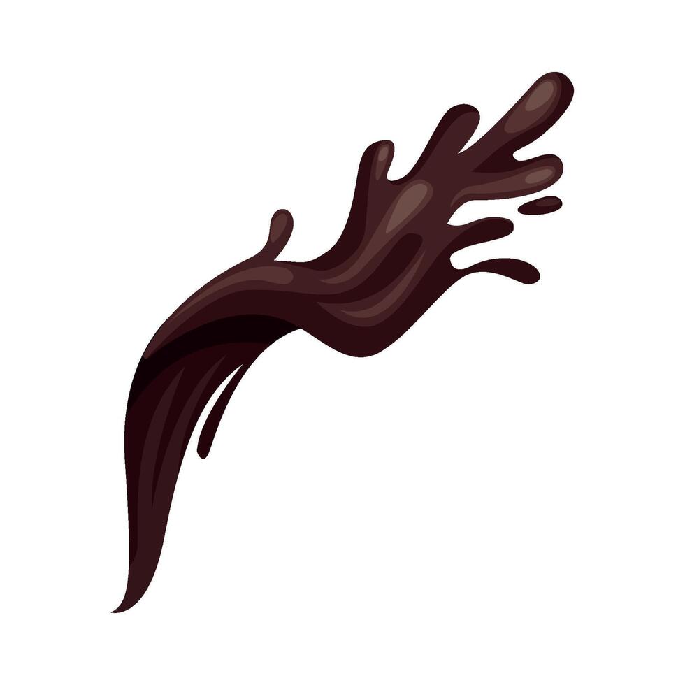 A chocolate liquid pouring out of a cup vector