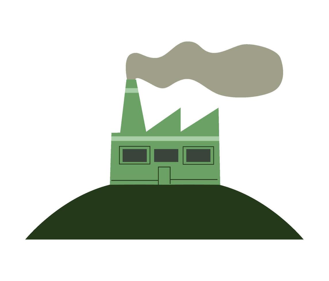A factory with smoke coming out of the chimney vector