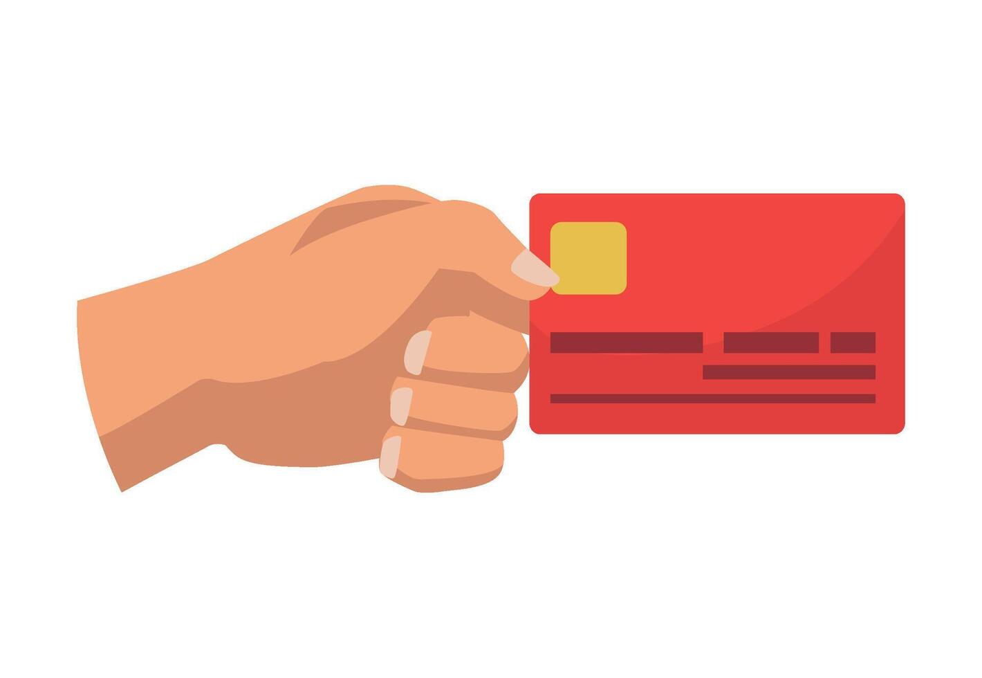 Hand holding credit card illustration vector
